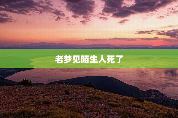 老梦见陌生人死了