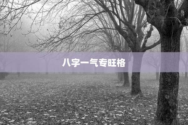 八字一气专旺格