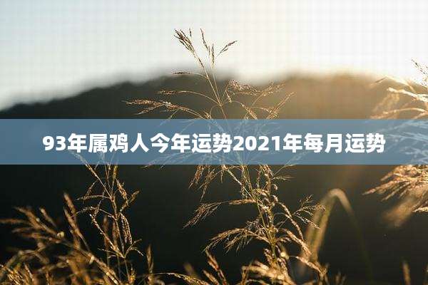 93年属鸡人今年运势2021年每月运势