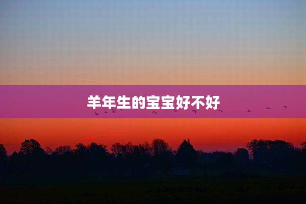 羊年生的宝宝好不好