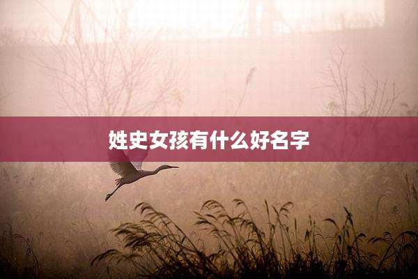 姓史女孩有什么好名字