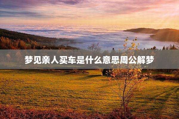 梦见亲人买车是什么意思周公解梦