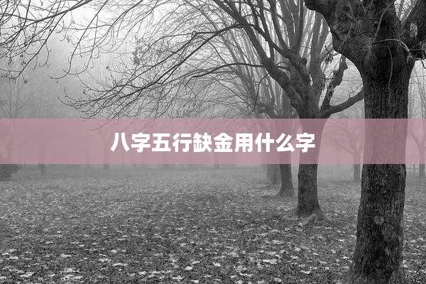 八字五行缺金用什么字