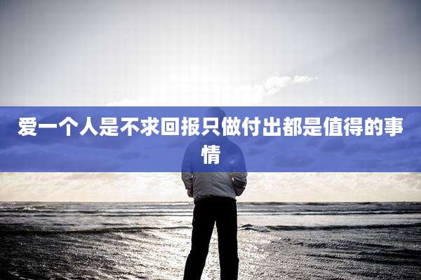 爱一个人是不求回报只做付出都是值得的事情