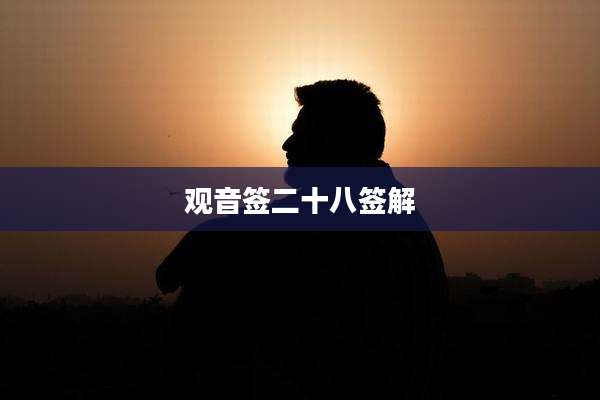 观音签二十八签解