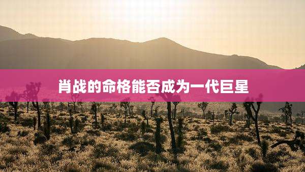 肖战的命格能否成为一代巨星