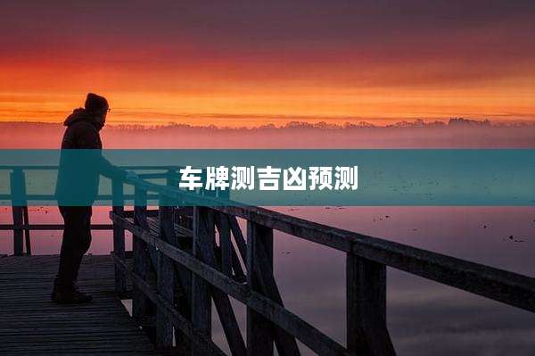 车牌测吉凶预测