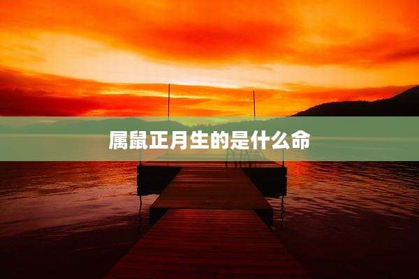 属鼠正月生的是什么命
