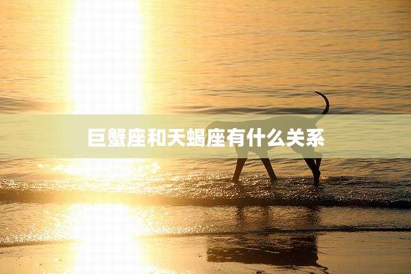 巨蟹座和天蝎座有什么关系