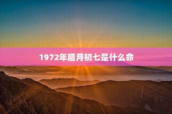 1972年腊月初七是什么命