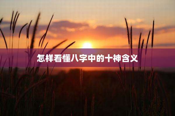 怎样看懂八字中的十神含义