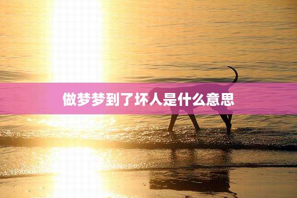 做梦梦到了坏人是什么意思