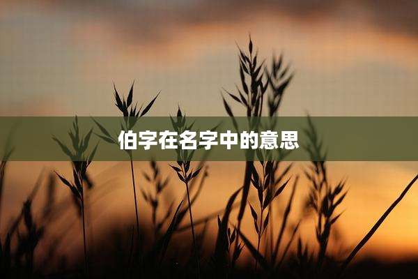 伯字在名字中的意思