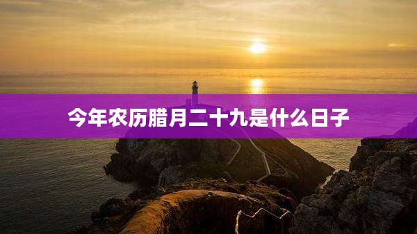 今年农历腊月二十九是什么日子