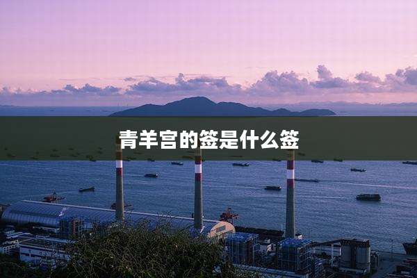 青羊宫的签是什么签