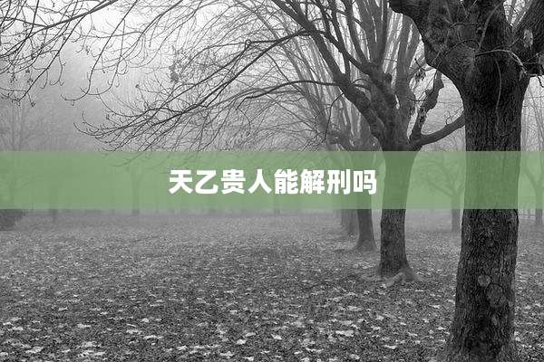 天乙贵人能解刑吗