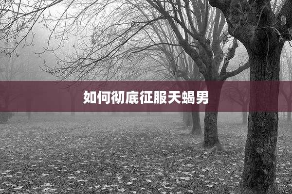 如何彻底征服天蝎男