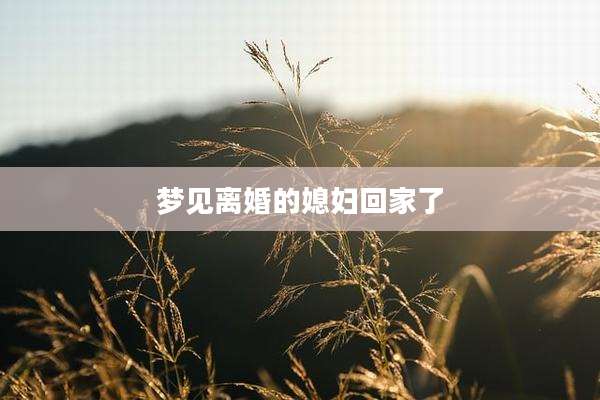 梦见离婚的媳妇回家了