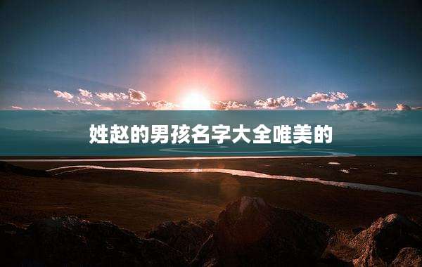 姓赵的男孩名字大全唯美的