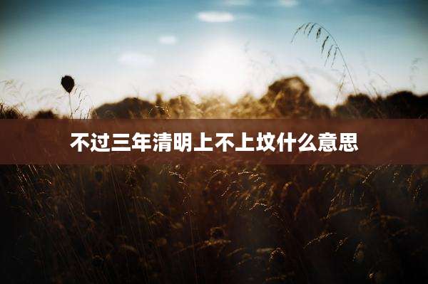 不过三年清明上不上坟什么意思