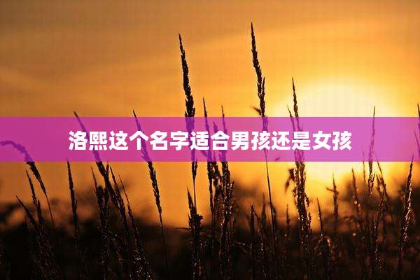 洛熙这个名字适合男孩还是女孩