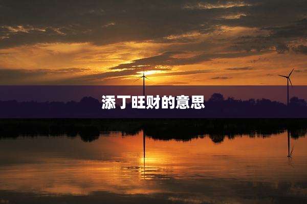 添丁旺财的意思