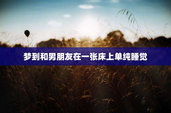 梦到和男朋友在一张床上单纯睡觉