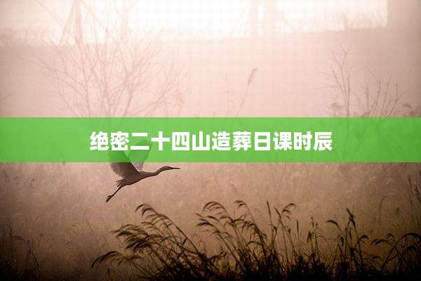 绝密二十四山造葬日课时辰