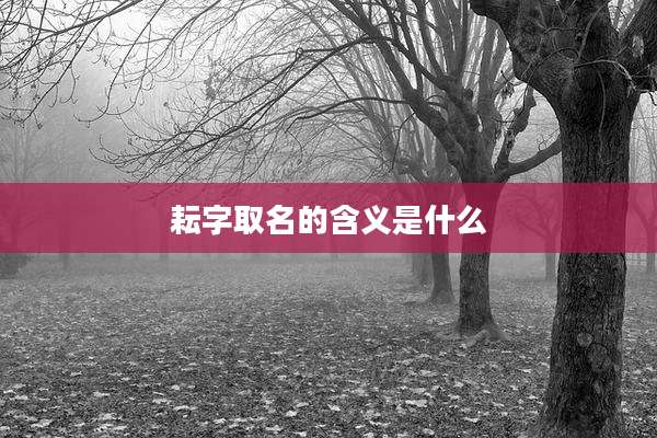 耘字取名的含义是什么