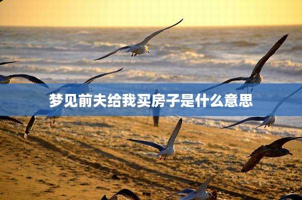 梦见前夫给我买房子是什么意思
