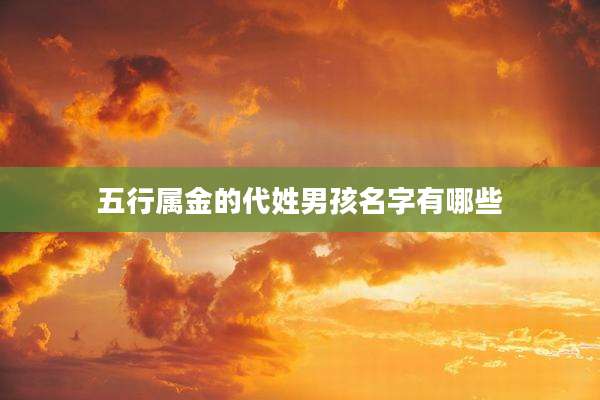 五行属金的代姓男孩名字有哪些
