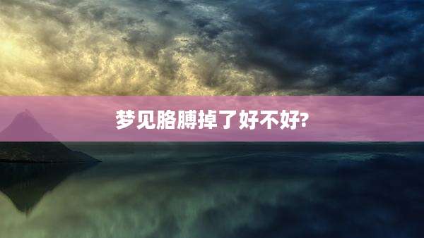 梦见胳膊掉了好不好?