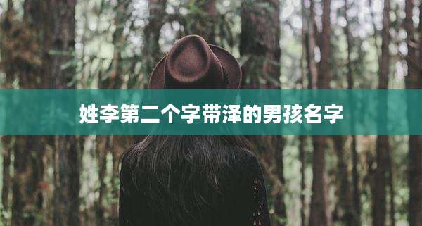 姓李第二个字带泽的男孩名字