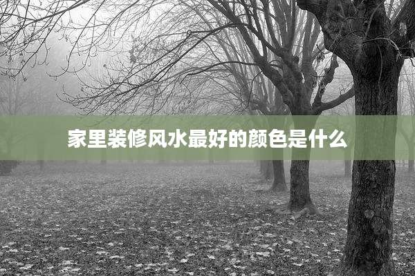 家里装修风水最好的颜色是什么