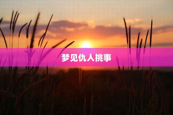 梦见仇人挑事