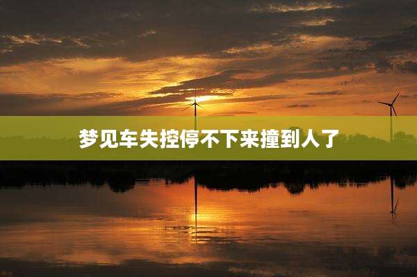 梦见车失控停不下来撞到人了