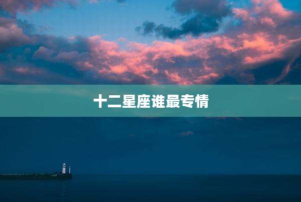 十二星座谁最专情