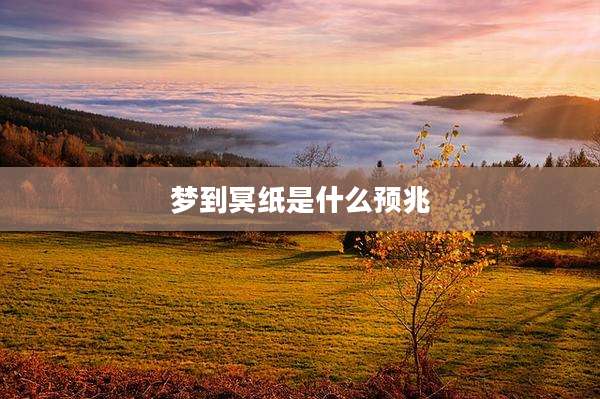 梦到冥纸是什么预兆