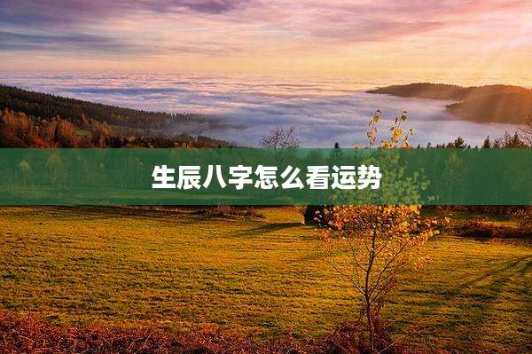生辰八字怎么看运势