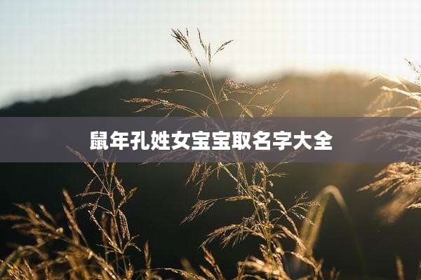 鼠年孔姓女宝宝取名字大全