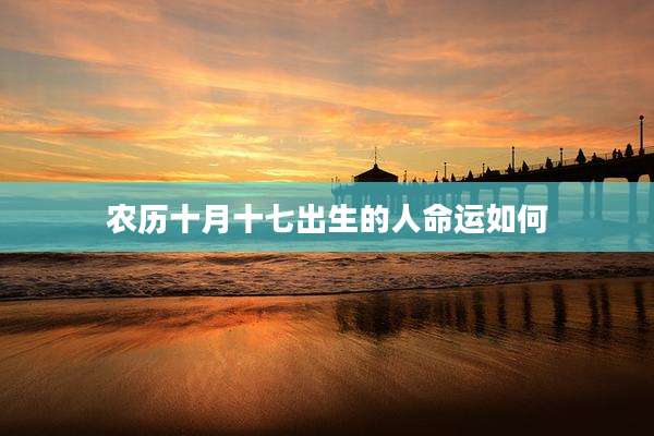 农历十月十七出生的人命运如何