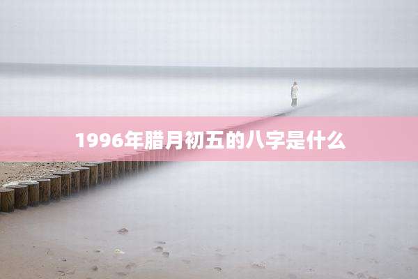 1996年腊月初五的八字是什么