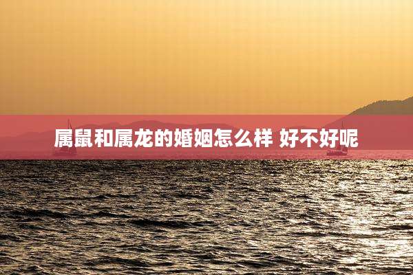 属鼠和属龙的婚姻怎么样 好不好呢