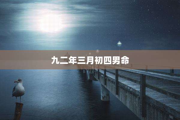 九二年三月初四男命