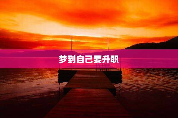 梦到自己要升职