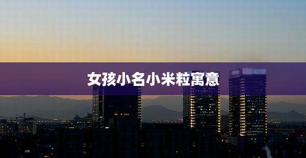 女孩小名小米粒寓意