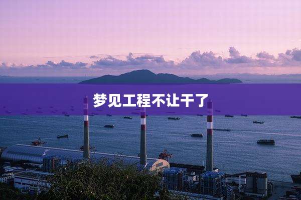 梦见工程不让干了
