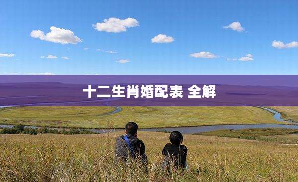 十二生肖婚配表 全解