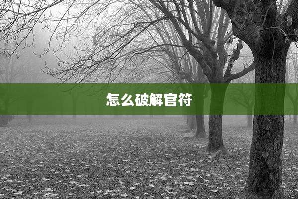 怎么破解官符