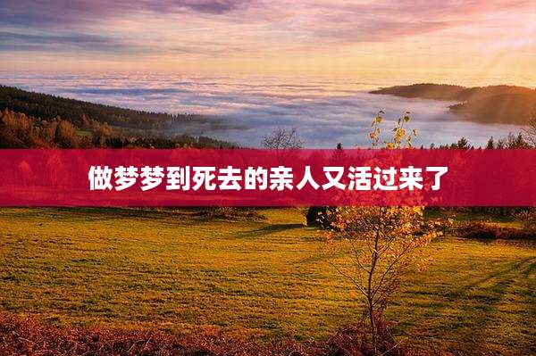 做梦梦到死去的亲人又活过来了